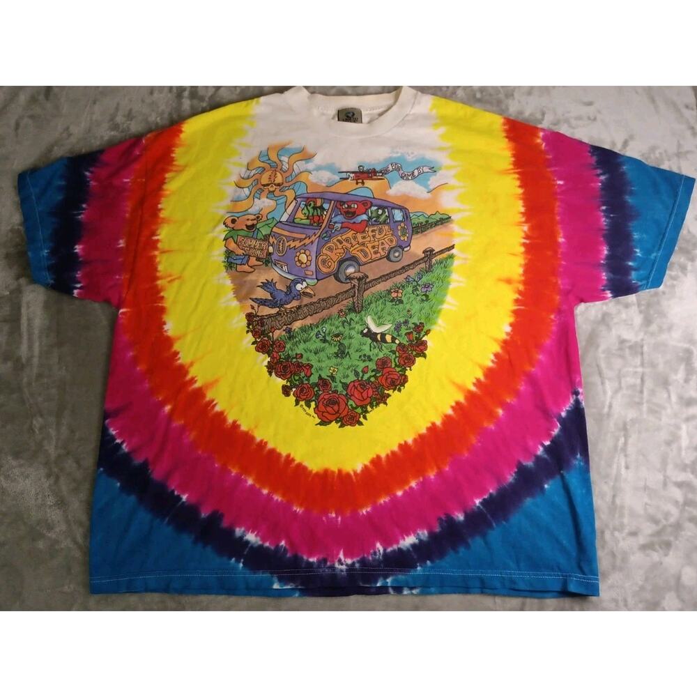 Vintage Liquid Blue 1994 Grateful Dead Summer Tour Reprint T Shirt Tie Dye Mens